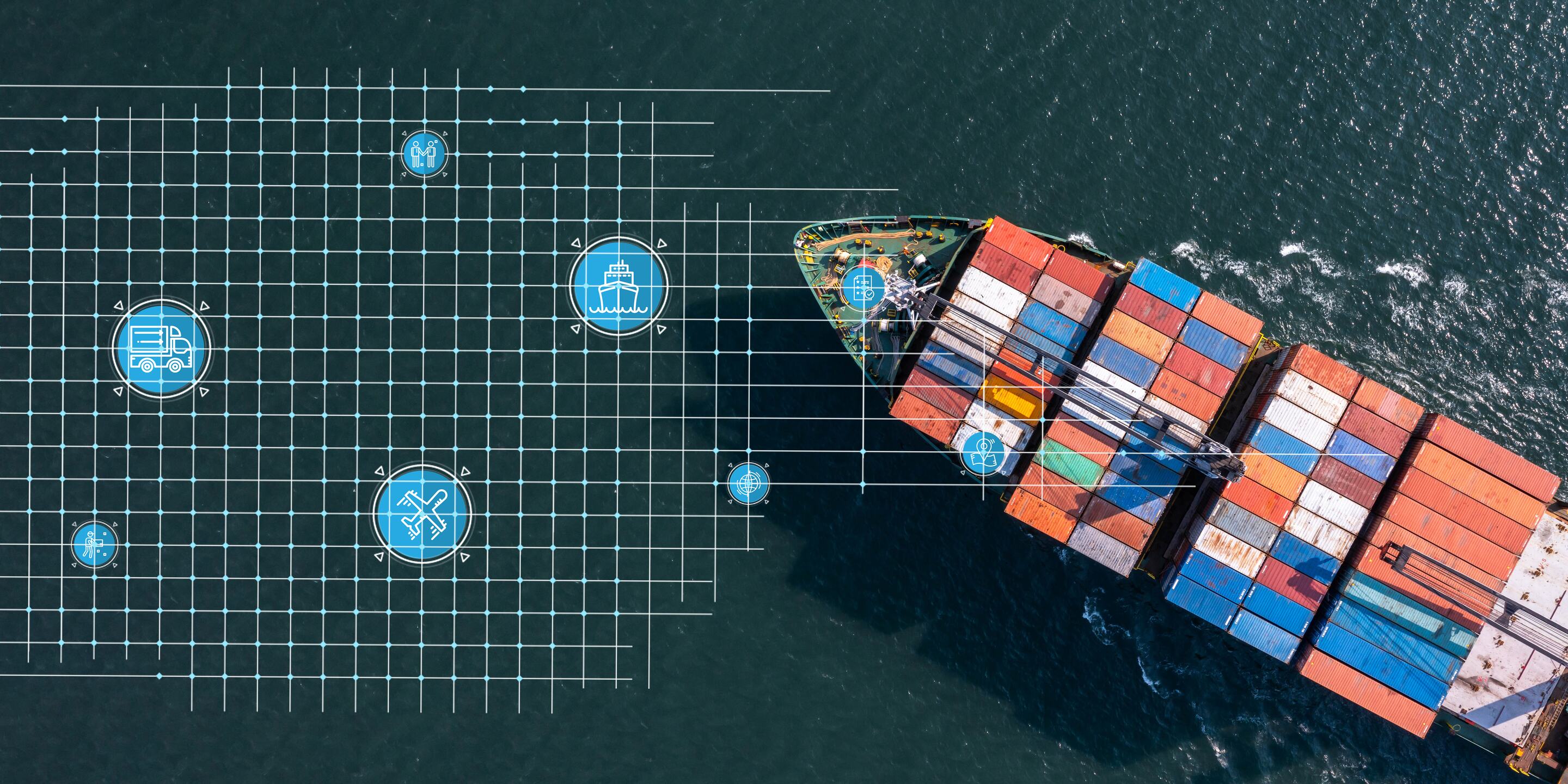Operação logística internacional com referência a comércio exterior, portos e transporte global
